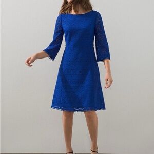 Chico’s Lace Fit and Flare Dress-BLACK